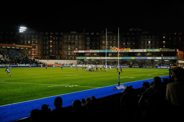 Cardiff Arms Park at night